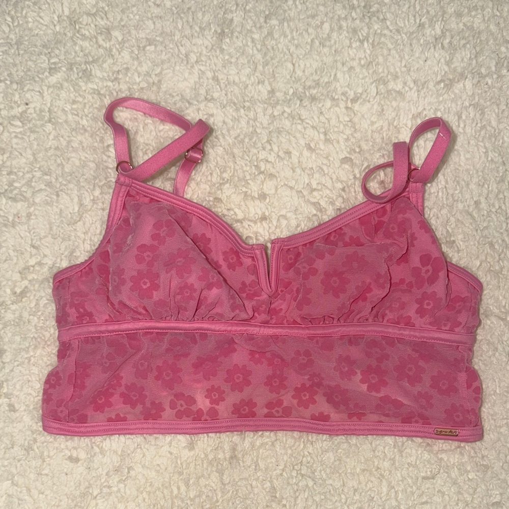 PINK Victoria's Secret Floral Mesh Bralette